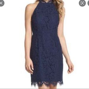BB Dakota navy blue lace halter dress US 4
